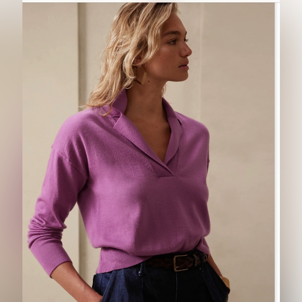 Banana Republic Bella Merino Sweater Polo